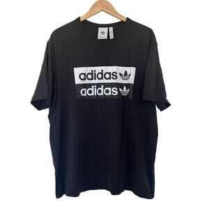 Adidas Black Spell Out Short Sleeve T Shirt Sz XL